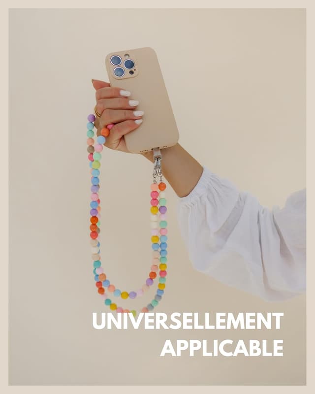 Detalle 2 de Dragonne téléphone avec perles 24 cm