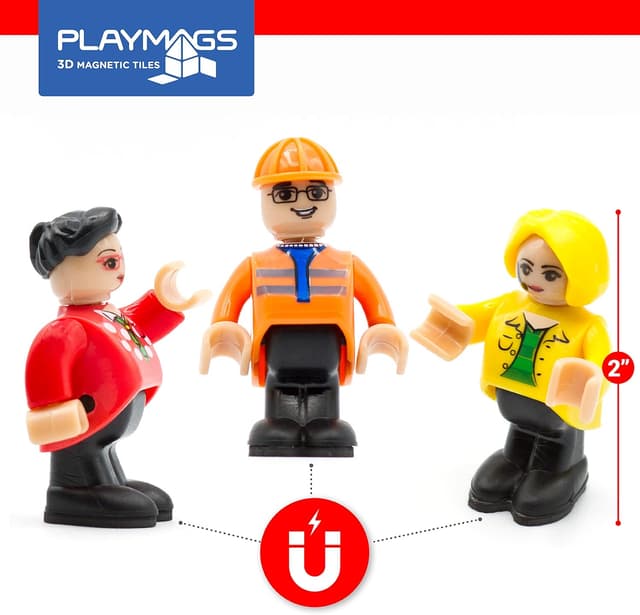 Thumbnail 4 de Playmags Magnetic Figures 15-Piece 1.5in Set