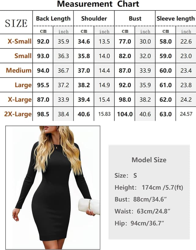 Detalle 2 de Robe pull femme Gyabnw à col rond moulante manches longues (taille haute, tricot slim)