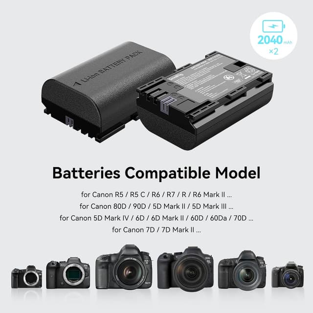 Thumbnail 1 de SMALLRIG LP‑E6NH 2040mAh 2‑pack battery and charger kit