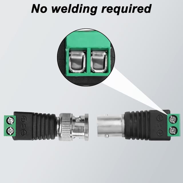 Detalle 1 de MEIRIYFA BNC Balun Adapter 10er Set für CCTV