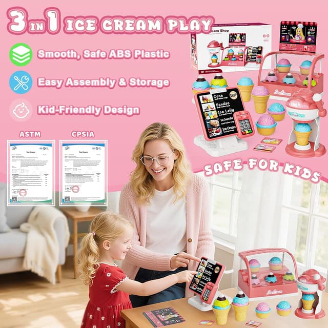 Thumbnail 4 de Ice Cream Toys Set: Pretend Shop Counter