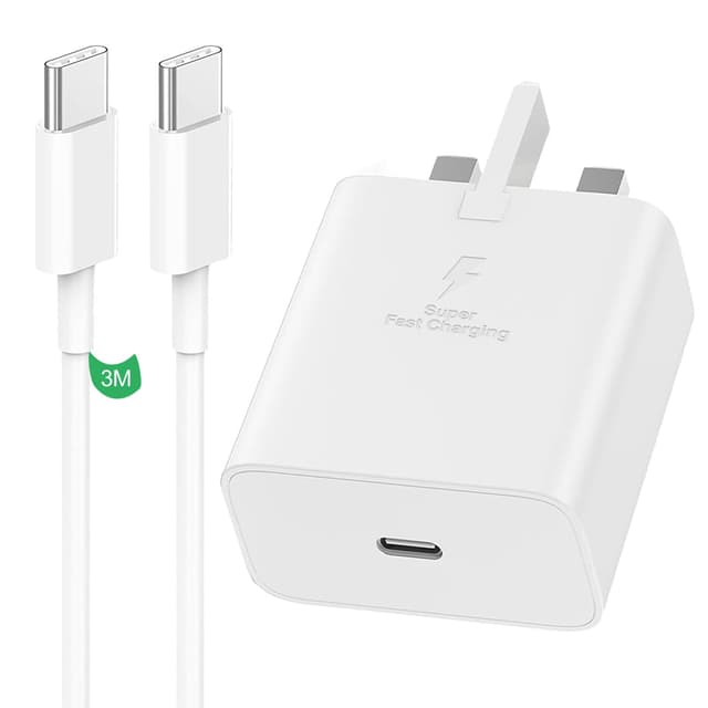 Detalle de Samsung 25W Fast Charger Plug and 3m Cable