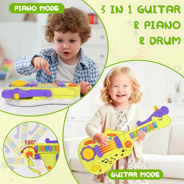 Detalle de Shayson kids guitar toy 3 in 1