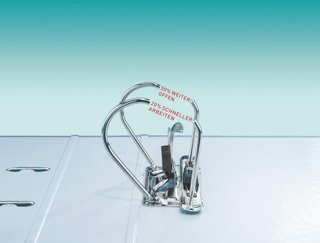 Detalle de Leitz Qualitäts-Ordner 3er-Set A4 (8 cm) mit Wolkenmarmor-Papier, rot, 310305025