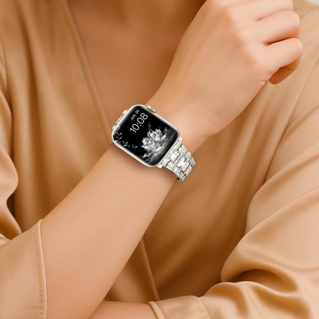 Detalle de Bracciale in brillante “cristalli” per Apple Watch Donna compatibile 38/40/41/42/44/45/46/49 mm