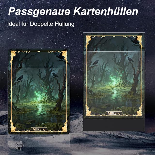 Detalle de Mlikero 600 Kartenhüllen für Doppelhüllen – Innenhüllen für 64 x 89 mm (MTG, TCG, Fußballkarten & Sportkarten)