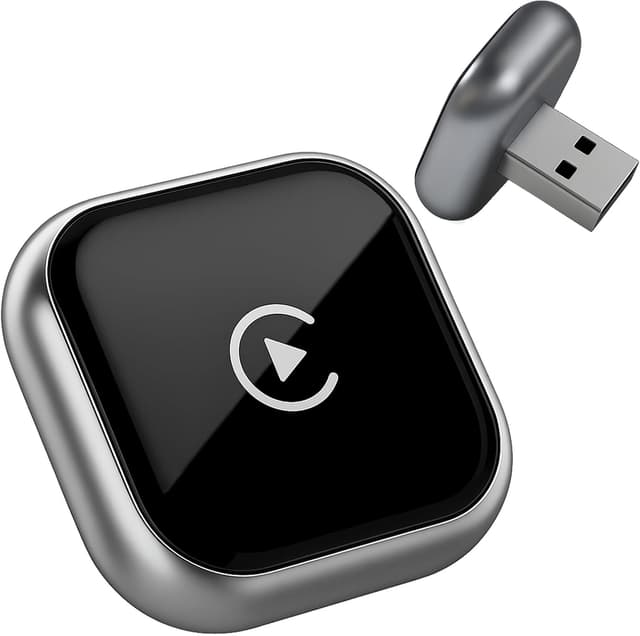 Detalle de Astraon Adattatore wireless 2 in 1 per auto CarPlay e Android (USB mini, argento) per connettività dal 2016