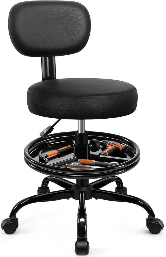 Detalle de Shop Stool with Wheels 17.3–23.5"