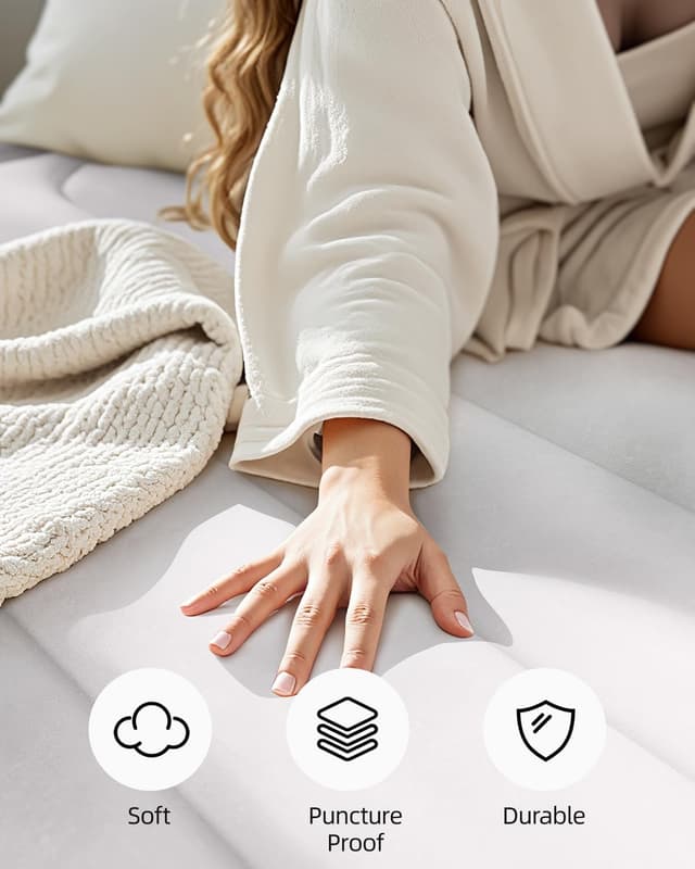 Detalle 2 de CHILLSUN Luxury Inflatable Mattress (Double/King) with Built-in Electric Pump, King Size 203 x 152 x 46 cm