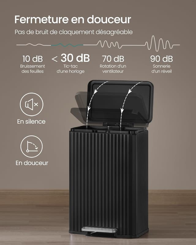 Thumbnail 5 de SONGMICS LTB586BZ02 50 L poubelle de cuisine