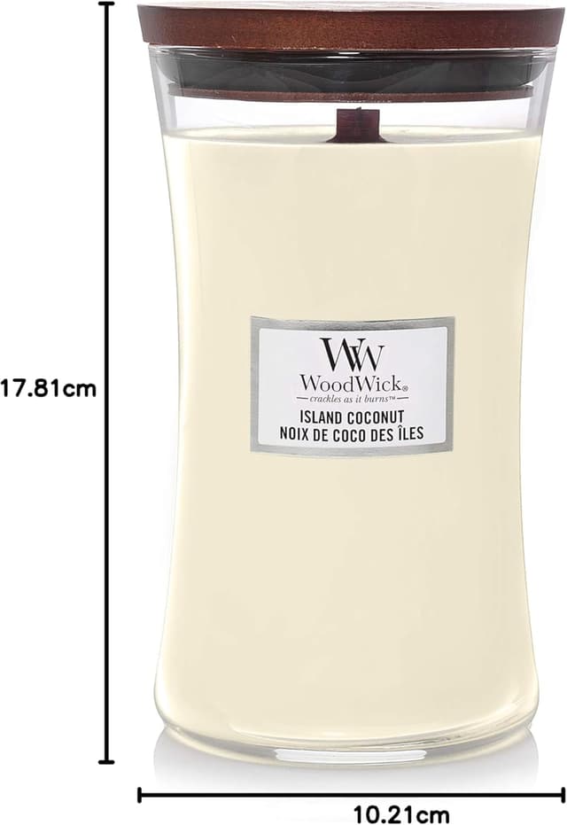 Thumbnail 6 de WoodWick candela grande profumata Island Coconut con stoppino scoppiettante (fino a 130 ore)