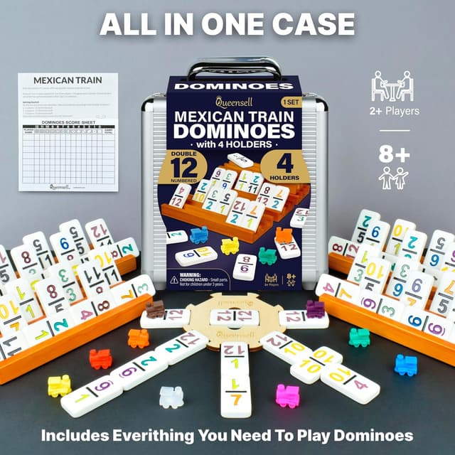 Thumbnail 6 de Queensell Double 12 Dominoes Set 91 Tiles 🎲