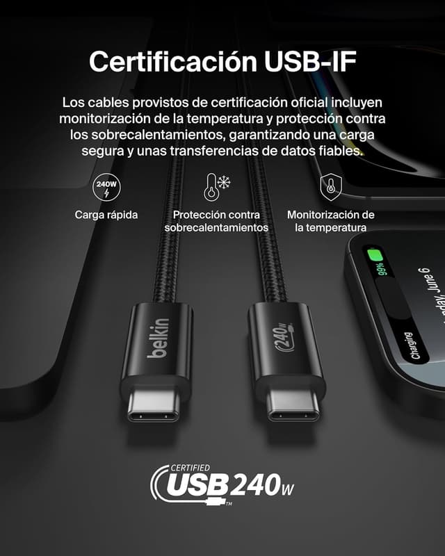 Thumbnail 5 de Belkin Pack 2 Cables USB-C Trenzados 1.5m ⚡ Carga Rápida