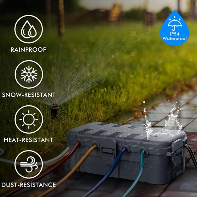 Detalle de RESTMO Outdoor Waterproof Box (29 × 13.2 × 10cm) – IP54 weatherproof electrical box for outdoor plug extensions