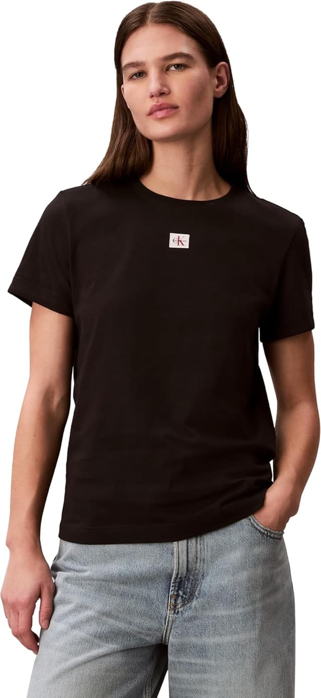 Thumbnail 6 de Calvin Klein SS Woven Label Classic Fit Tee da donna (Lv047f227g) – maglietta in stile classico