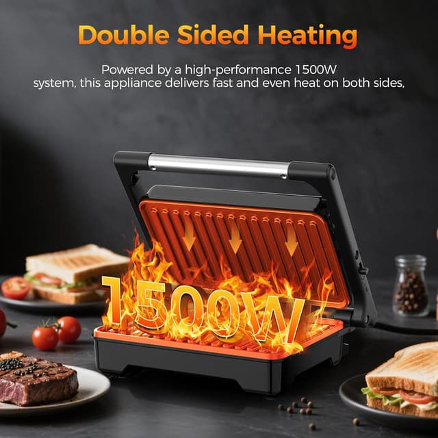 Detalle de YASHE Sandwich Toaster 1500W panini press