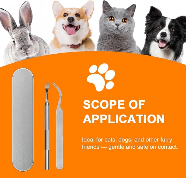 Detalle de Grill Guard Tick Remover Tools Kit (Stainless Steel) for Dogs, Cats & Humans