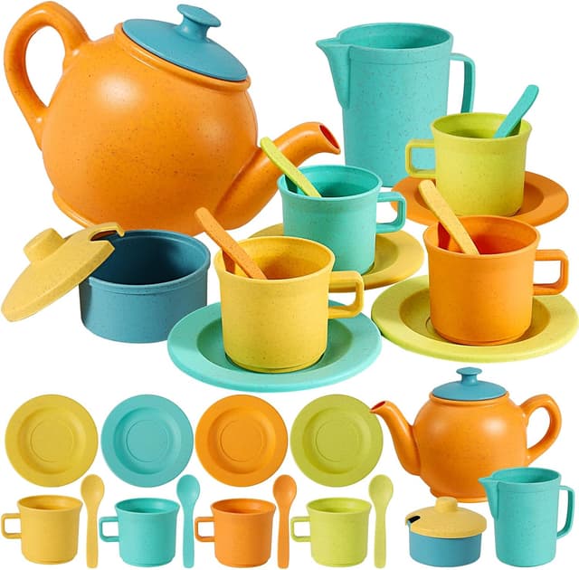 Imagen de AOLEVA Kids Plastic Tea Set for 3–5 Years 🍽 en OfertitasTOP