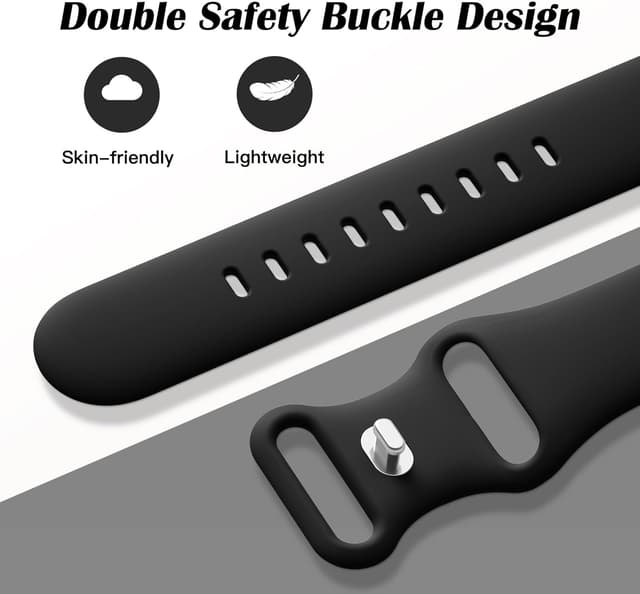 Detalle de Yoohoo 5-Pack Silicone Watch Strap for Apple Watch (soft sport replacement bands, multiple sizes)