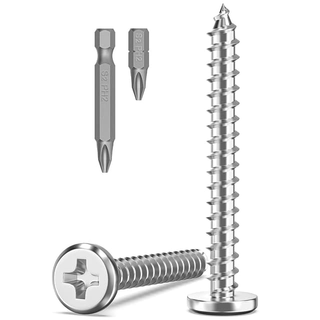 Detalle de Boltmax 20x Holzschrauben M4 x 35 mm aus Edelstahl A2 (Blechschrauben, selbstschneidend, Kreuzschlitz)