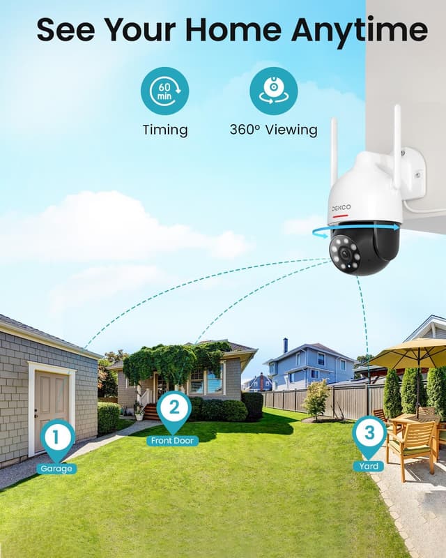 Detalle 2 de DEKCO 2K Outdoor Security Camera with Auto-Tracking