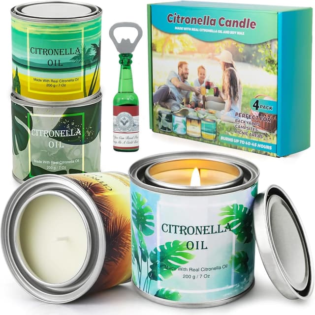 Detalle de Lot de 4 bougies à la citronnelle 200 g