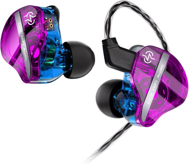 Detalle de EZ EAR CCZ DC01 PRO HiFi-In-Ear-Monitor Kopfhörer (lila) – kabelgebundene Gaming-InEars mit 0-Latenz-Kabel