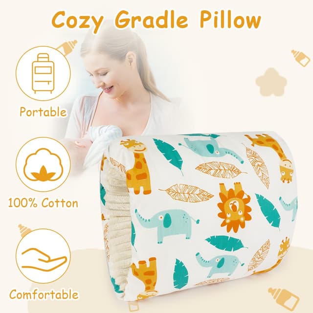 Detalle de Aolso Arm Stillkissen & Ministillkissen fürs Stillen unterwegs – weiches Wiegenarmkissen