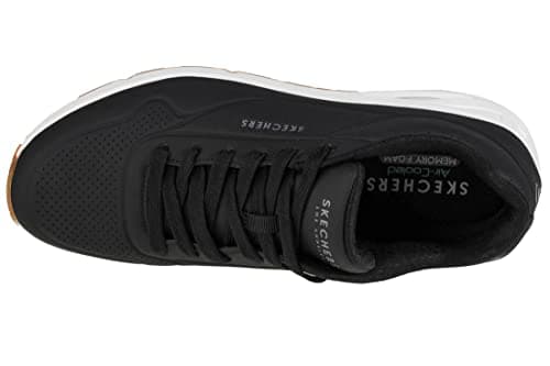Detalle de Skechers Uno Stand On Air para hombre (Black Blk) con cierre de cordones