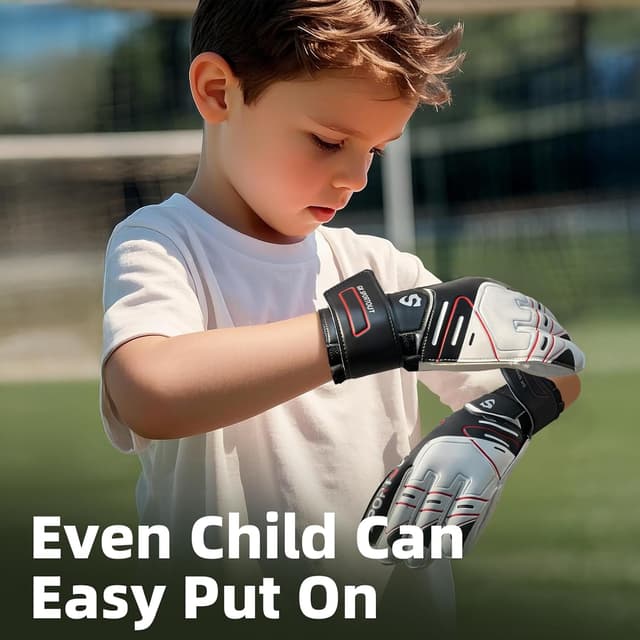 Detalle 2 de Sportout Youth & Adult Goalie Goalkeeper Gloves with 4+3MM Latex Palm Padding and Finger Protection