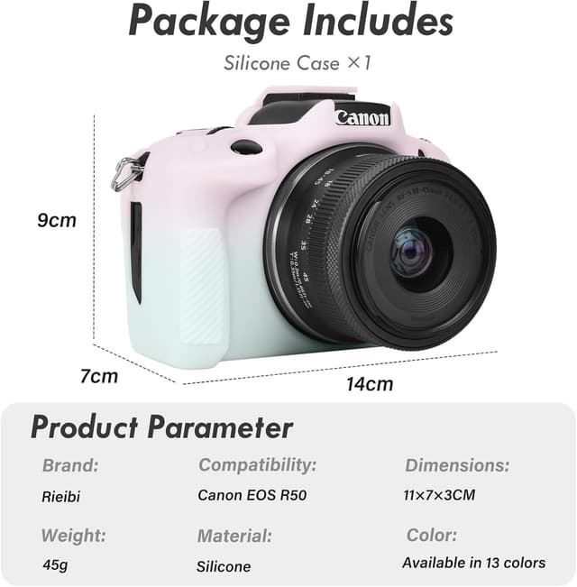 Detalle de Rieibi EOSR50 EOS R50 Case – soft silicone protective cover for Canon EOS R50 (gradient)