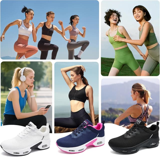 Detalle de M-JWDM Women’s Air Cushion Arch Support Trainers with Memory Foam