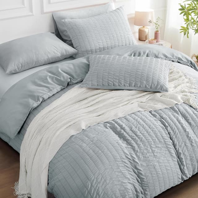 Detalle de Aisbo King Size Seersucker Duvet Cover 230×220cm