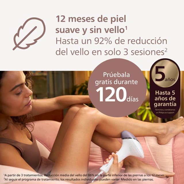 Detalle 2 de Philips Lumea Serie 8000 depiladora IPL 450.000 pulsos