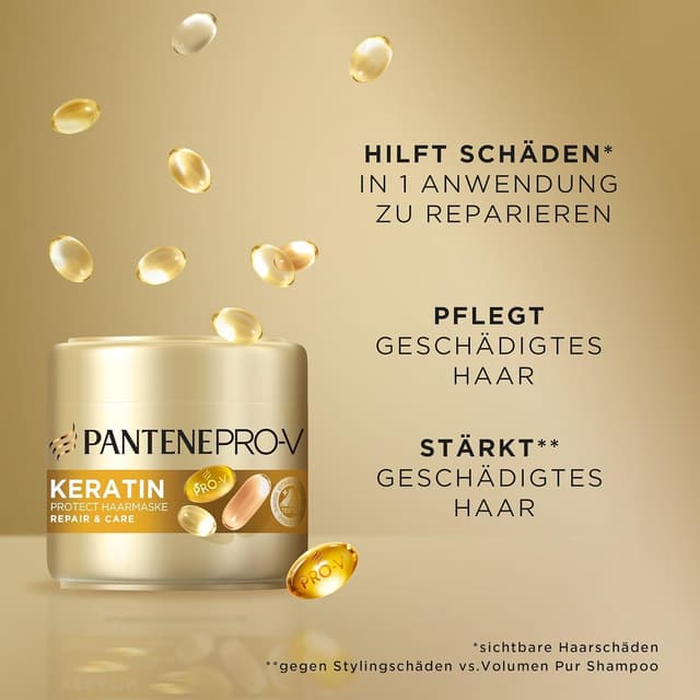 Detalle de Pantene Pro-V Repair & Care Keratin Protect Haarmaske 500 ml für trockenes, geschädigtes Haar