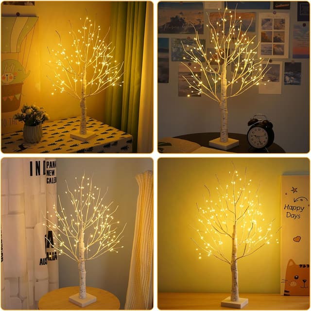 Thumbnail 6 de Birch Light Tree Indoor 60cm LED Birch Branches with 144 Warm White LEDs (Battery or USB)