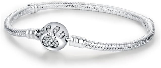 Thumbnail 6 de KEQ Charm-Armband aus 925er Sterlingsilber für Pandora-Charms – Schlangenkettenarmband mit Zylinder-Verschluss