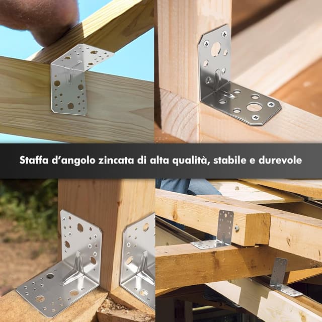 Thumbnail 6 de Shinfly 24 pezzi staffe angolari zincate 40×40×40 mm (rinforzate a 90°)