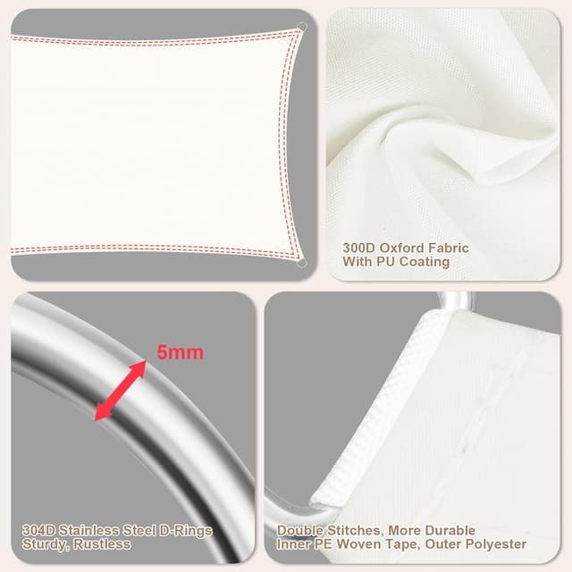 Thumbnail 2 de WOLTU Toldo Vela Sombra Impermeable, Protección UV para Exterior ☀