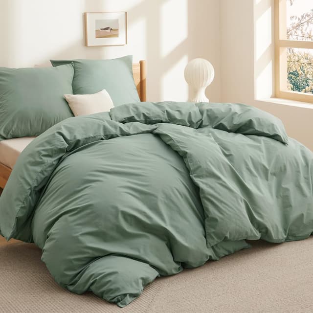 Thumbnail 5 de BEDSURE Bettwäsche 135x200 Baumwolle 4-teilig Salbeigrün