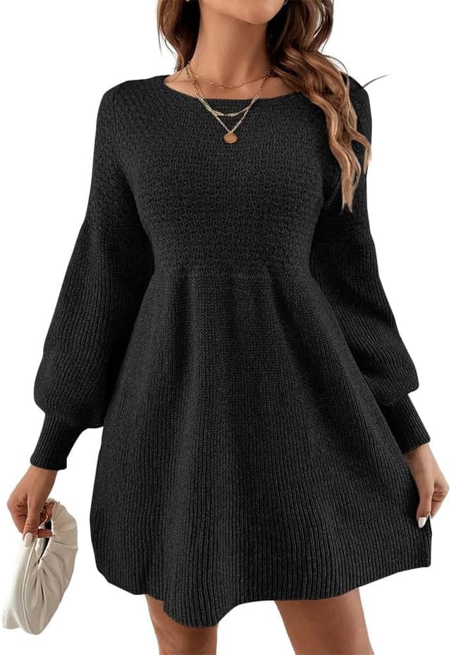 Thumbnail 1 de Saodimallsu Sweater Dress Lantern Sleeve 👗