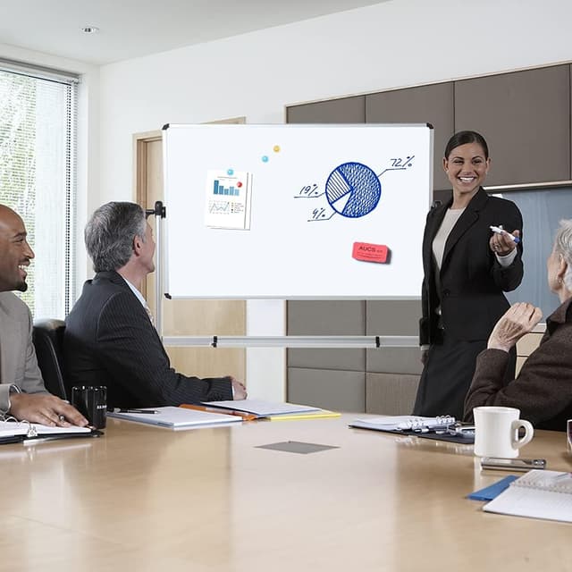 Thumbnail 4 de VIZ-PRO Double-Sided Magnetic Whiteboard 110x75cm