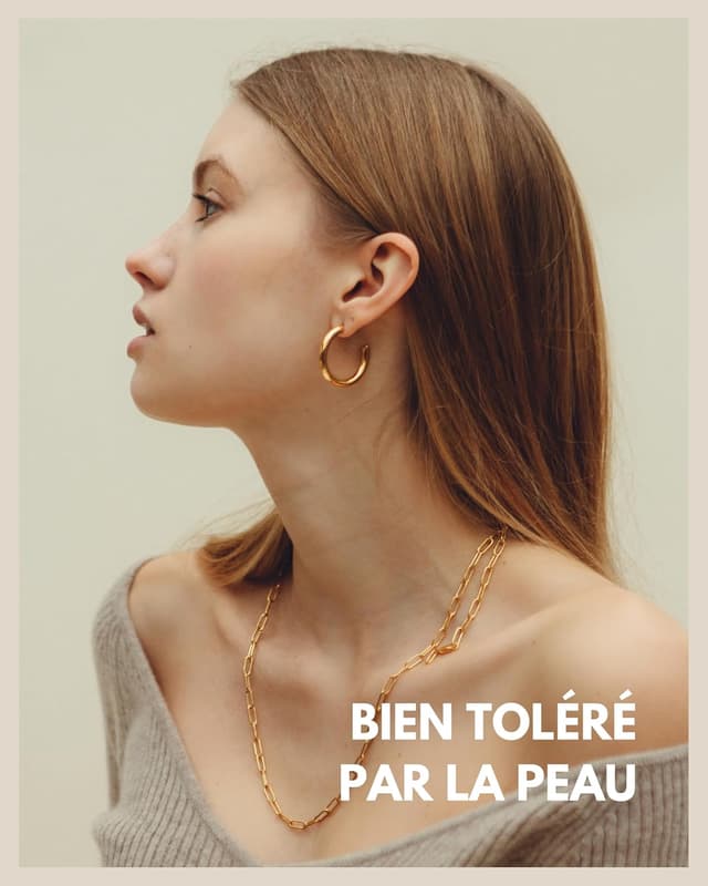 Detalle 2 de Créoles en or 18 carats 28 mm