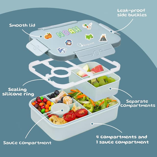 Thumbnail 2 de Bugucat Brotdose 1300 ml Blau mit Fächern