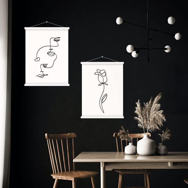 Detalle de Benjia magnetische Posterschiene für A2 Poster (weiß, 2er-Set) mit starken Magneten