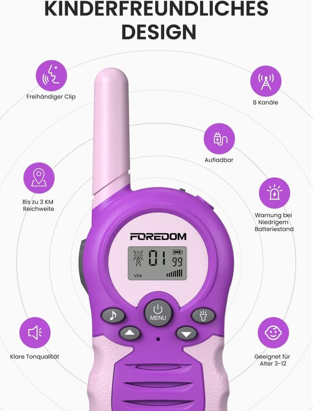 Thumbnail 3 de FOREDOM Walkie Talkies Kinder 2er Set