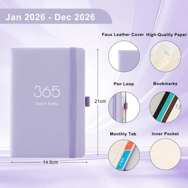 Detalle 2 de Agenda A5 2026 día por página