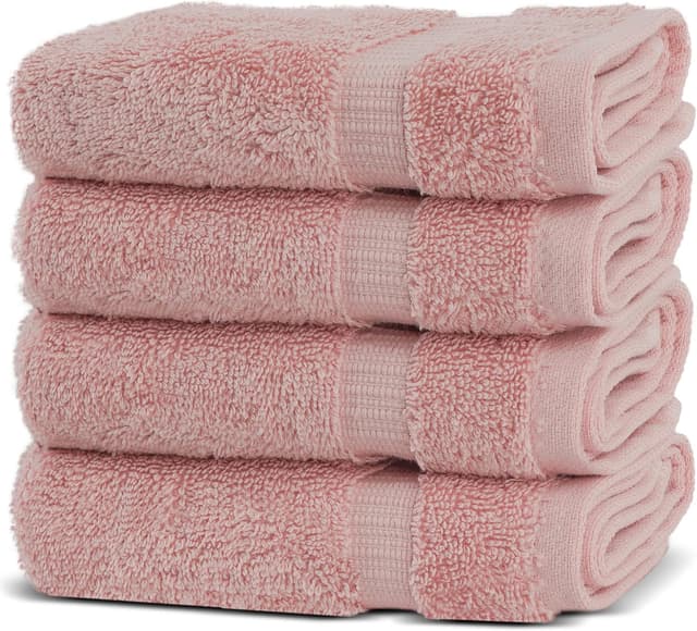Detalle de Chakir Turkish Linens Turkish Towels — 100% Premium Cotton Washcloth Set (4 Pack, Pink)