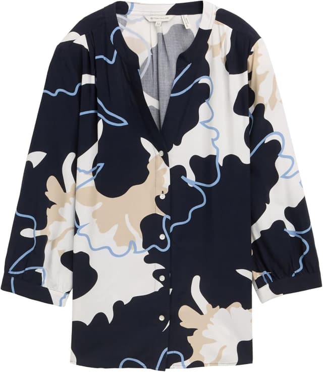 Detalle 2 de TOM Tailor camicetta da donna con motivo Big Floral Shapes Design 37124 (maniche 3/4) taglia 42